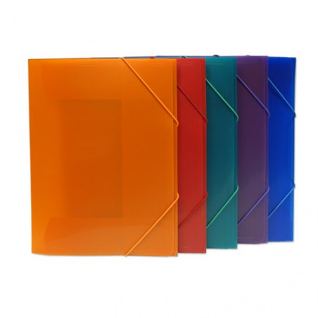 Carpeta gomas Maxi+ solapas 260x350 mm. PP colores