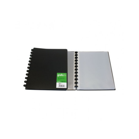 Carpeta 20 fundas extraíbles A4 PP Grafo In negro 