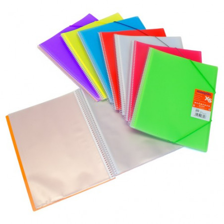 Carpeta 30 fundas con espiral Maxiplás XS PP rojo