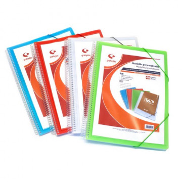 Carpeta 30 fundas Folio Maxiplás translúcido verde personalizabl