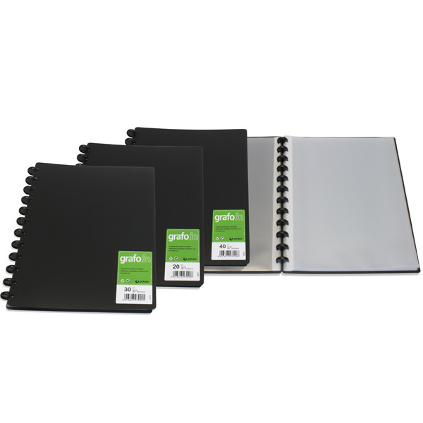 Carpeta 40 fundas extraíbles A4 PP Grafo In negro opaco Grafopla Carpeta 40 fundas extraíbles A4 PP Grafo In negro opaco Grafopla
