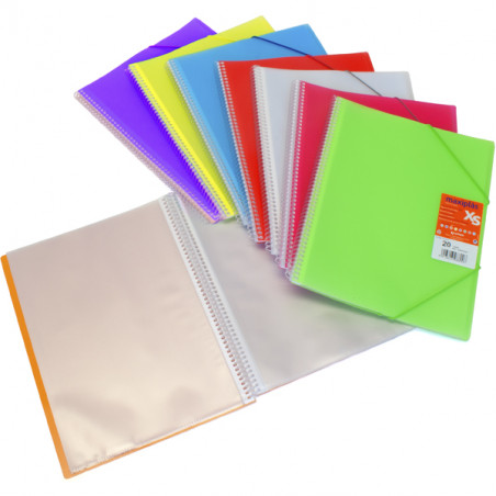Carpeta 50 fundas con espiral Maxiplás XS PP amarillo