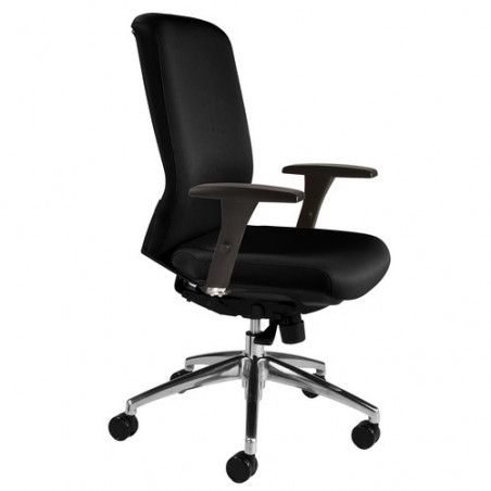 Silla operativa tapizada negro base aluminio RD944