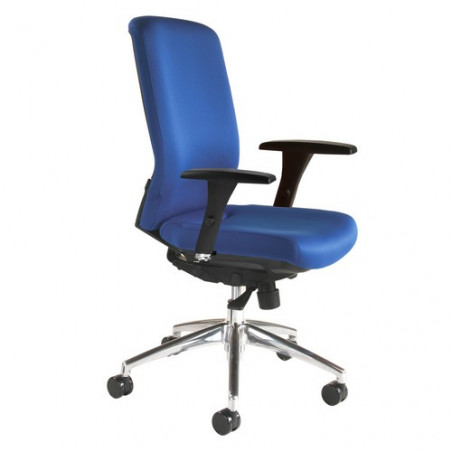 Silla operativa tapizada azul base aluminio RD944 