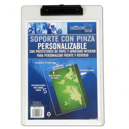 Soporte transparente personalizable con pinza A4 2