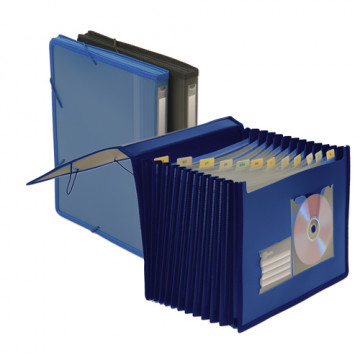 Organizador A4 Fuelle expandible 12 divisiones Color Azul Office Box