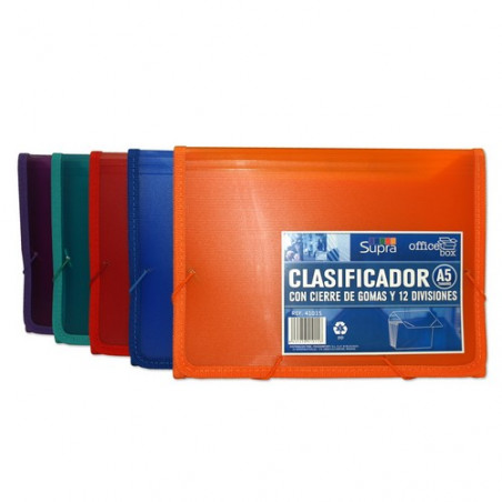 Clasificador A5 12 divisiones Supra Office box