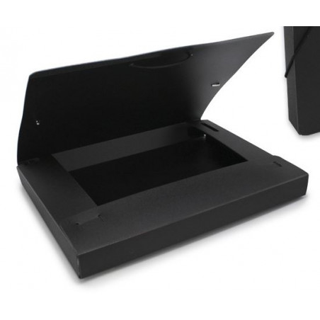 Carpeta proyecto Folio forrado Ecoproject Gomas-Solapas 3 cm. Negro