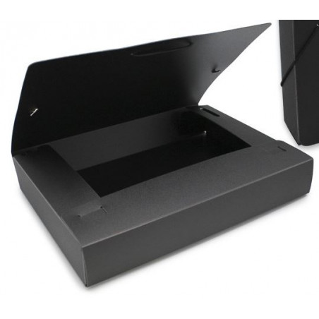 Carpeta proyecto Folio forrado Ecoproject Gomas-Solapas 5 cm. Negro
