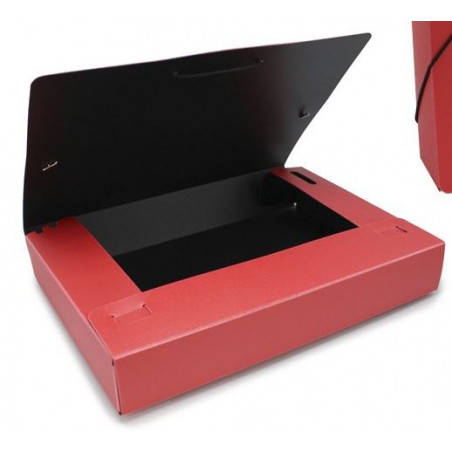 Carpeta proyecto Folio forrado Ecoproject Gomas-Solapas 5 cm. Rojo