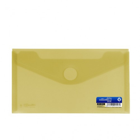 Sobre 225x125 mm PP cierre velcro amarillo.