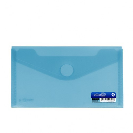 Sobre 225x125 mm PP cierre velcro azul.
