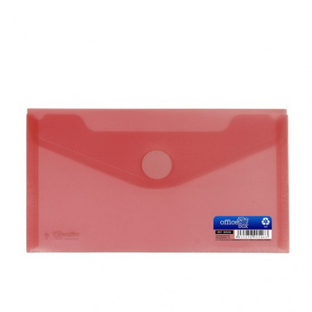 Sobre 225x125 mm PP cierre velcro rojo.