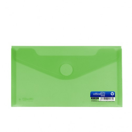 Sobre 225x125 mm PP cierre velcro verde.