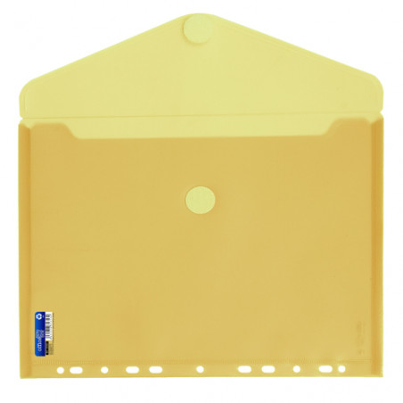 Sobre A4 PP cierre velcro y multitaladro amarillo 