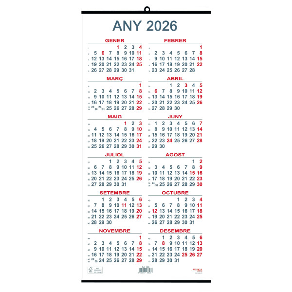 CALENDARI PARED ANY/V 230x490 CAT (MYRGA 1685) CALENDARI PARED ANY/V 230x490 CAT (MYRGA 1685)