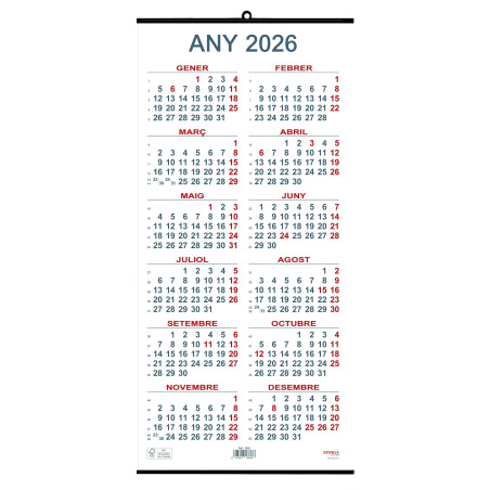 CALENDARI PARED ANY/V 230x490 CAT (MYRGA 1685)