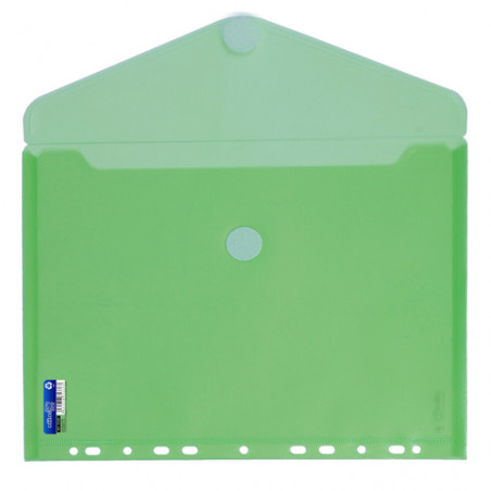 Sobre A4 PP cierre velcro y multitaladro verde Off