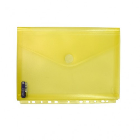 Sobre A4 PP multitaladro y fuelle con cierre velcro Office box amarillo