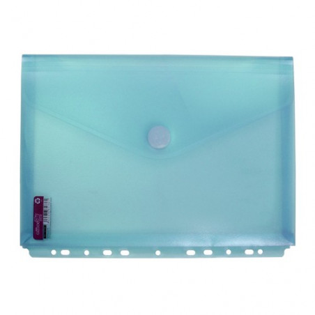 Sobre A4 PP multitaladro y fuelle con cierre velcro Office box azul