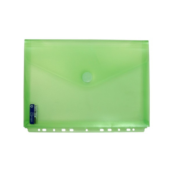 Sobre A4 PP multitaladro y fuelle con cierre velcro Office box verde Sobre A4 PP multitaladro y fuelle con cierre velcro Office box verde