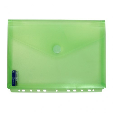 Sobre A4 PP multitaladro y fuelle con cierre velcro Office box verde