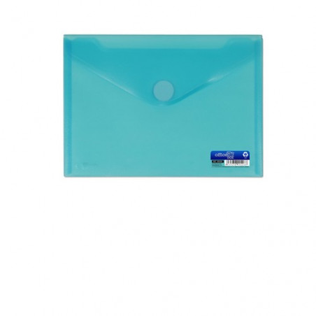 Sobre A5 PP 250x180 mm cierre velcro azul.