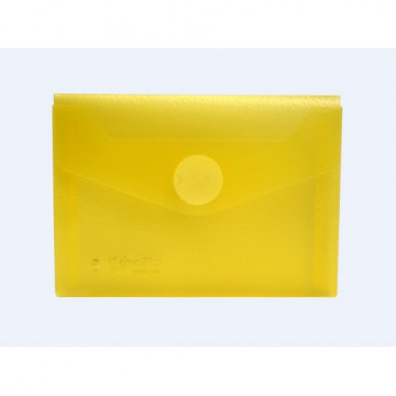 Sobre A7 PP 120x85mm cierre con velcro amarillo transparente.