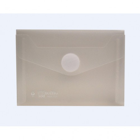 Sobre A7 PP 120x85mm cierre con velcro cristal transparente.