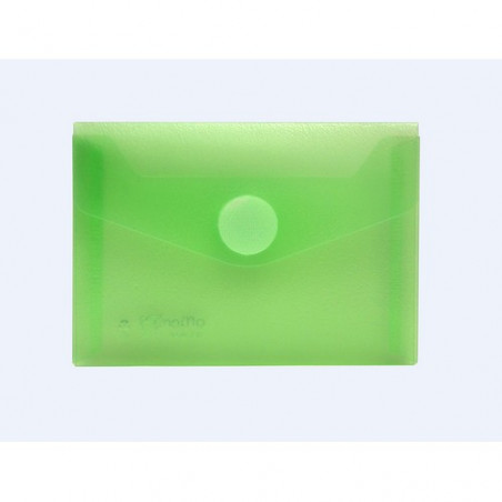 Sobre A7 PP 120x85mm cierre con velcro verde transparente.