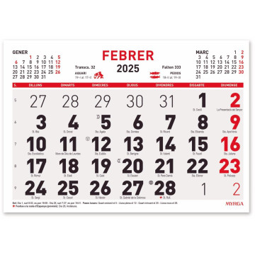 CALENDARI FALDILLA M/V 210x150 CAT (MYRGA 1692)