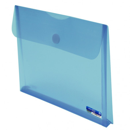 Sobre apaisado A4+ PP con fuelle y velcro blau