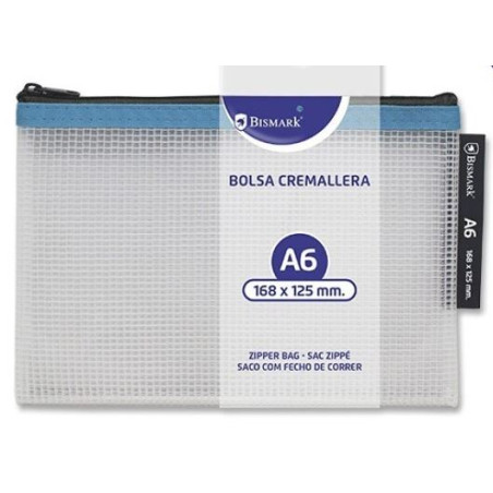 BOSSA MULTIUSOS CREMALLERA 168x125 (A6) PLATA, NEGRE