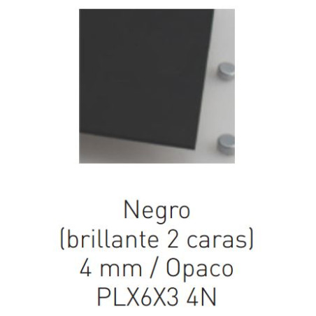 PLACA F METACRILAT NEGRE 04mm