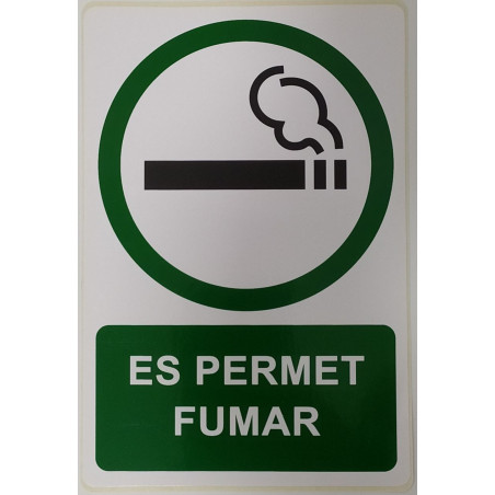ETIQUETA ICONO 12x18 ES PERMET FUMAR (2u)     (ABO