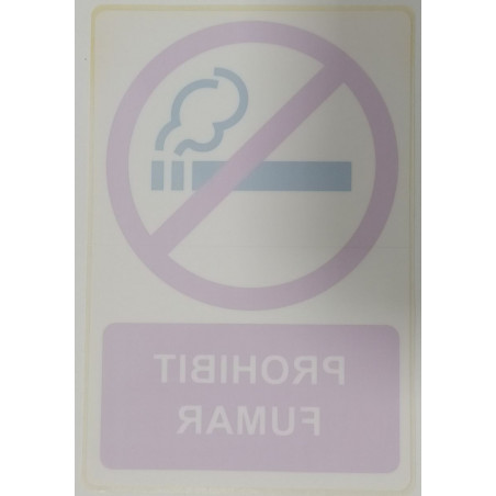 ETIQUETA ICONO 12x18 VIDRE PROHIBIT FUMAR(2u)  (AB