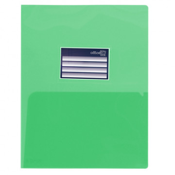 Dossier A4 PP doble con tarjetero verde Office Box