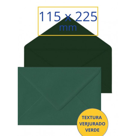 SOBRE VERJURADO VERD FOSC 115x225 AMERICA (25u)  (ABO)