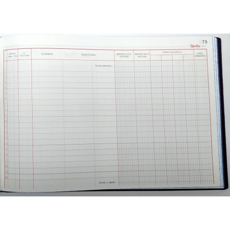 LLIBRE COMPTABILITAT Nº 44 REGISTRO DE FACTURAS (300x210mm) FOLI