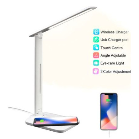 LAMPARA LED SOBRETAULA CARREGA MOVIL BLANCA ECO USB