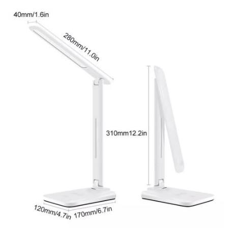 LAMPARA LED SOBRETAULA CARREGA MOVIL BLANCA ECO USB