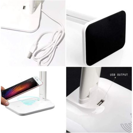 LAMPARA LED SOBRETAULA CARREGA MOVIL BLANCA ECO USB