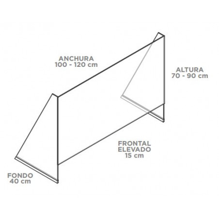 MAMPARA DE VIDRE 6mm 1000x9000x40 MOSTRADOR FAST (COVID)