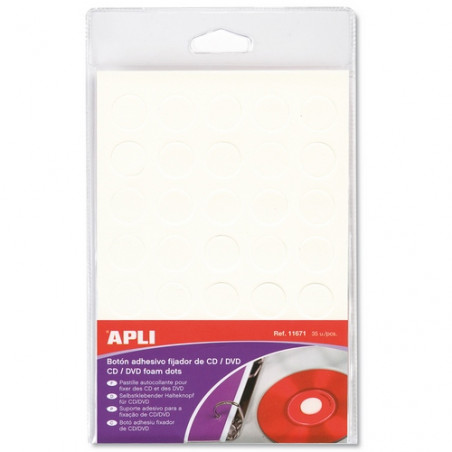 BOTO ADHESIU PER SUBJECCIO CD (35u) BLANC