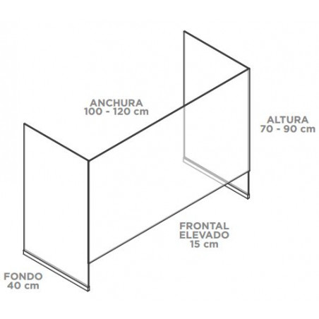 MAMPARA DE VIDRE 6mm 1000x9000x40 MOSTRADOR NOW (COVID)