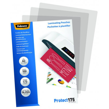 Funda Plastificar A3 175 micras Brillo 100 Fellowes
