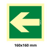 PLACA 21x21 "FLETXA DRETA" SALIDA EMERGENCIA FOTOLUMINISCENT