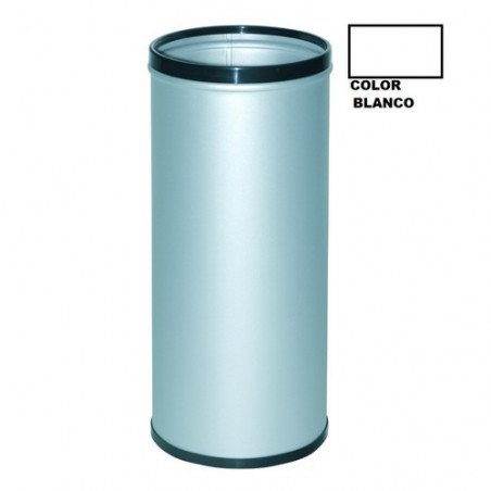 Paragüero metálico con aros superior e inferior en pvc blanco