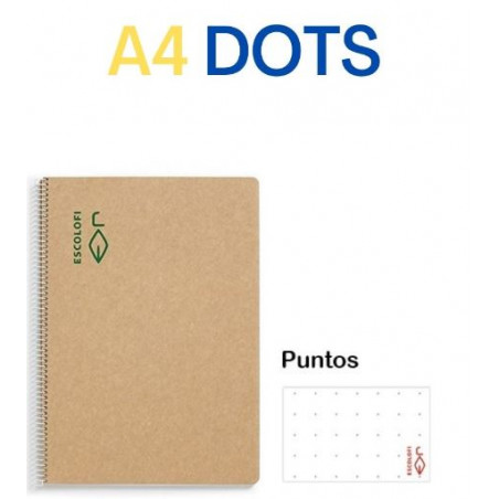 CUAD. ESP. RECICLAT A4 DOTS (100f) 80gr ECO