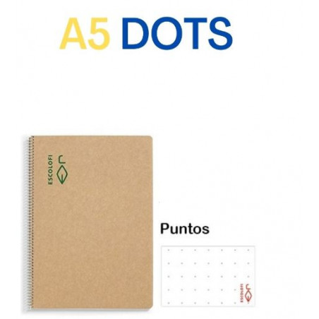 CUAD. ESP. RECICLAT A5 DOTS (100f) 80gr ECO